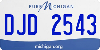MI license plate DJD2543