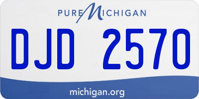 MI license plate DJD2570