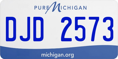 MI license plate DJD2573