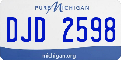 MI license plate DJD2598