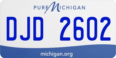 MI license plate DJD2602