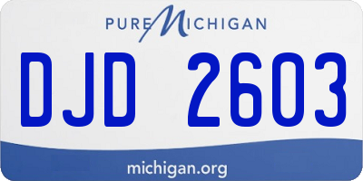 MI license plate DJD2603