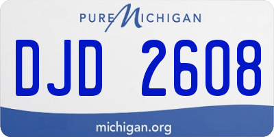 MI license plate DJD2608