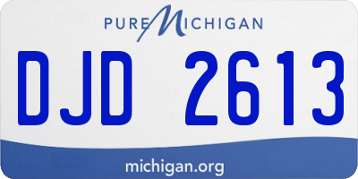MI license plate DJD2613
