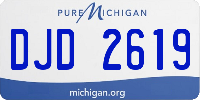 MI license plate DJD2619