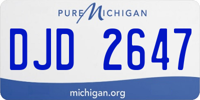 MI license plate DJD2647