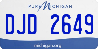 MI license plate DJD2649