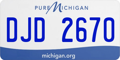 MI license plate DJD2670