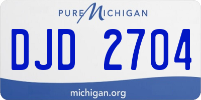 MI license plate DJD2704
