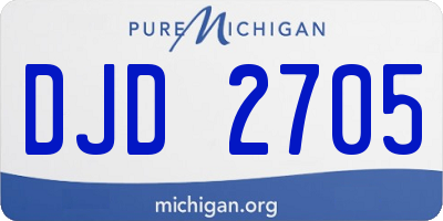 MI license plate DJD2705