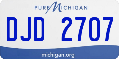 MI license plate DJD2707