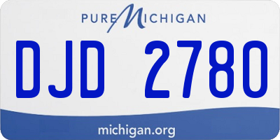 MI license plate DJD2780