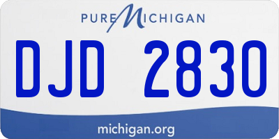 MI license plate DJD2830