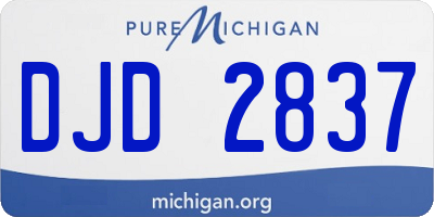MI license plate DJD2837