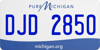 MI license plate DJD2850