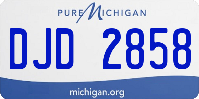 MI license plate DJD2858
