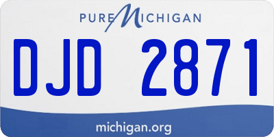MI license plate DJD2871