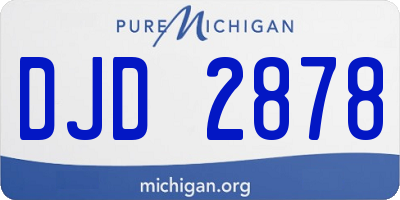MI license plate DJD2878