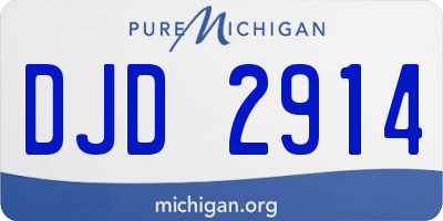 MI license plate DJD2914
