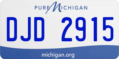 MI license plate DJD2915