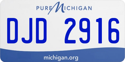 MI license plate DJD2916