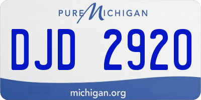 MI license plate DJD2920