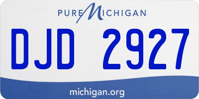 MI license plate DJD2927