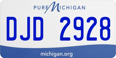 MI license plate DJD2928
