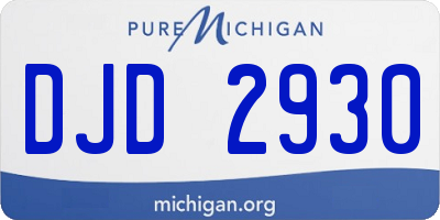MI license plate DJD2930