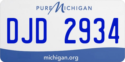 MI license plate DJD2934