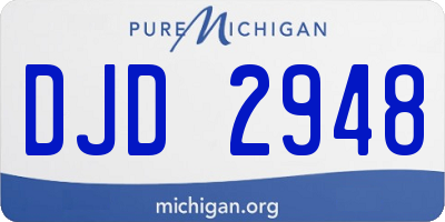 MI license plate DJD2948