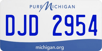 MI license plate DJD2954