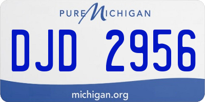 MI license plate DJD2956