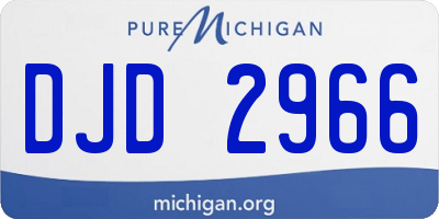 MI license plate DJD2966