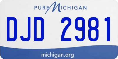 MI license plate DJD2981