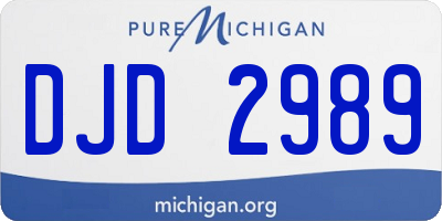 MI license plate DJD2989
