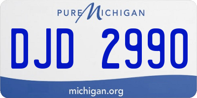 MI license plate DJD2990