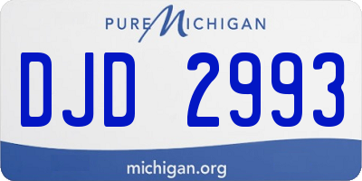 MI license plate DJD2993