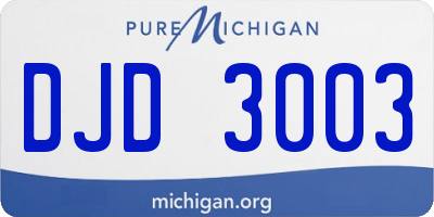 MI license plate DJD3003