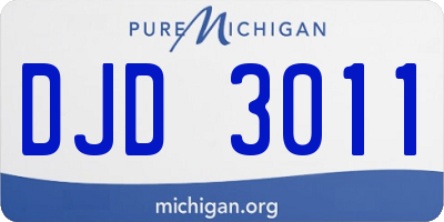 MI license plate DJD3011