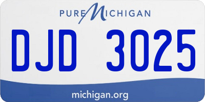 MI license plate DJD3025