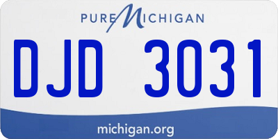 MI license plate DJD3031