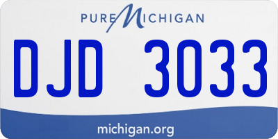 MI license plate DJD3033