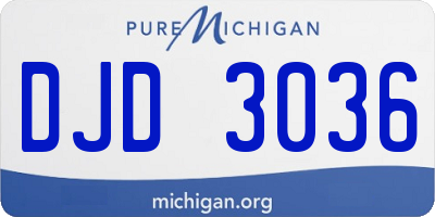 MI license plate DJD3036