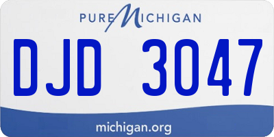 MI license plate DJD3047