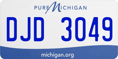 MI license plate DJD3049