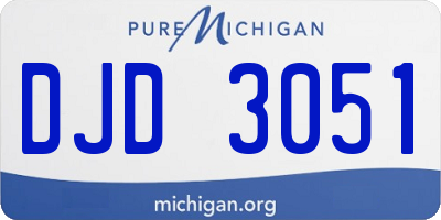 MI license plate DJD3051