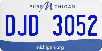 MI license plate DJD3052