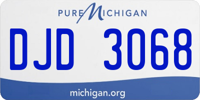 MI license plate DJD3068