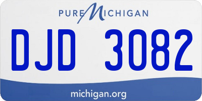 MI license plate DJD3082